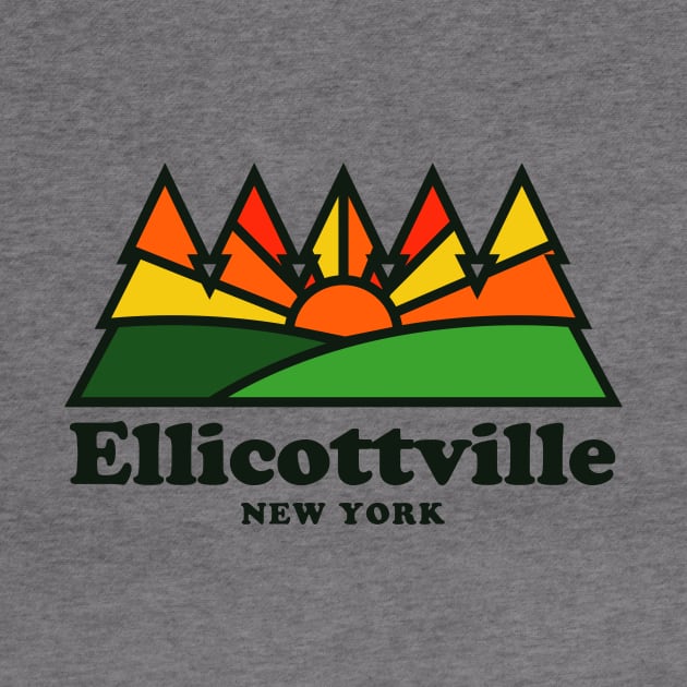 Ellicottville NY New York Retro Vintage Mountains by PodDesignShop